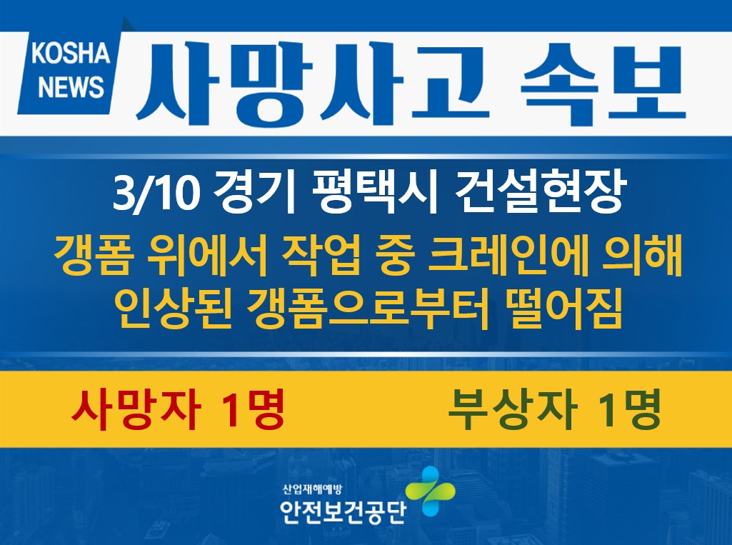 [3/10, 경기 평택시] 갱폼으로부터 떨어짐