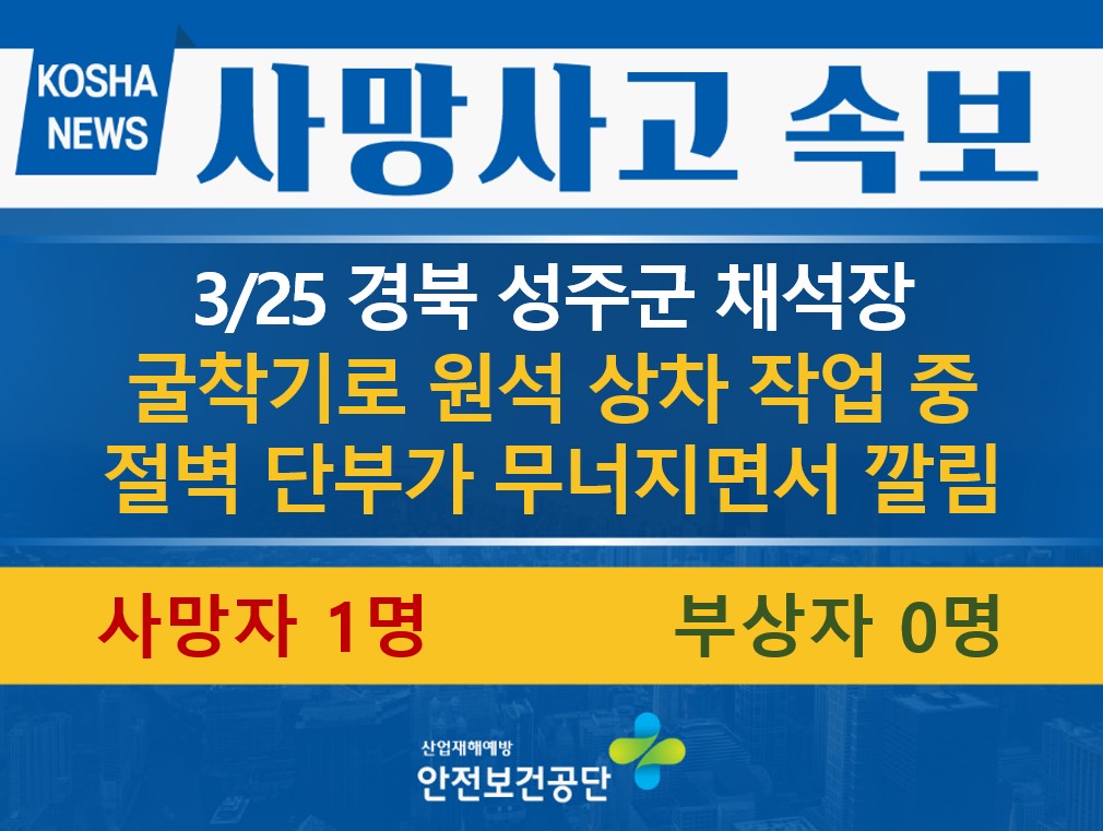 [3/25, 경북 성주군] 절벽 단부가 무너지면서 깔림