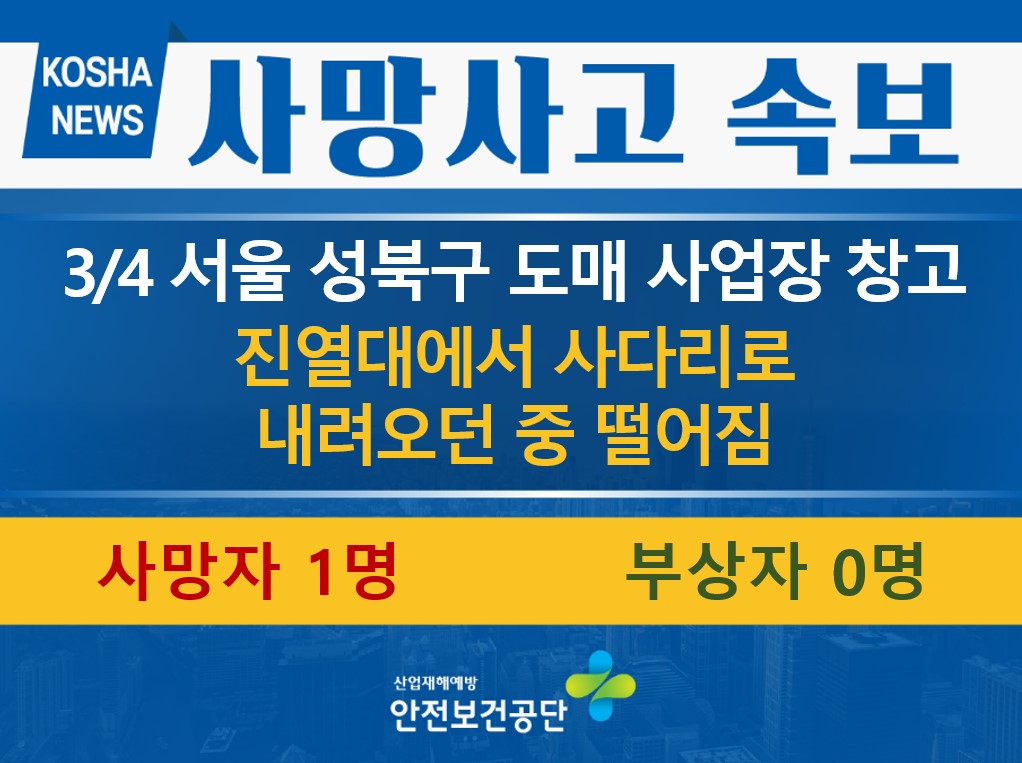 [3/4, 서울 성북구] 사다리로 내려오던 중 떨어짐