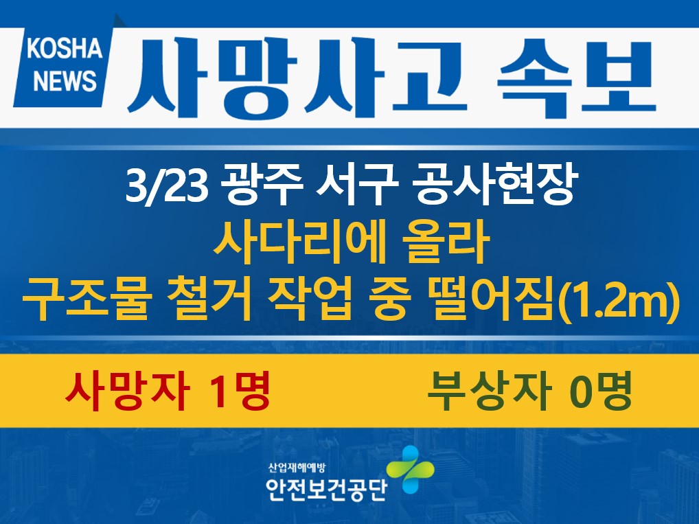 [3/23, 광주 서구] 사다리에서 떨어짐