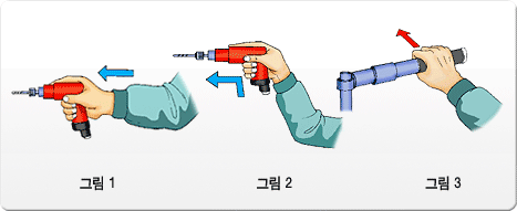 공구를 한 손에 쥐고 있는 그림