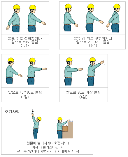 윗팔 자세에 대한 분류체계 이미지