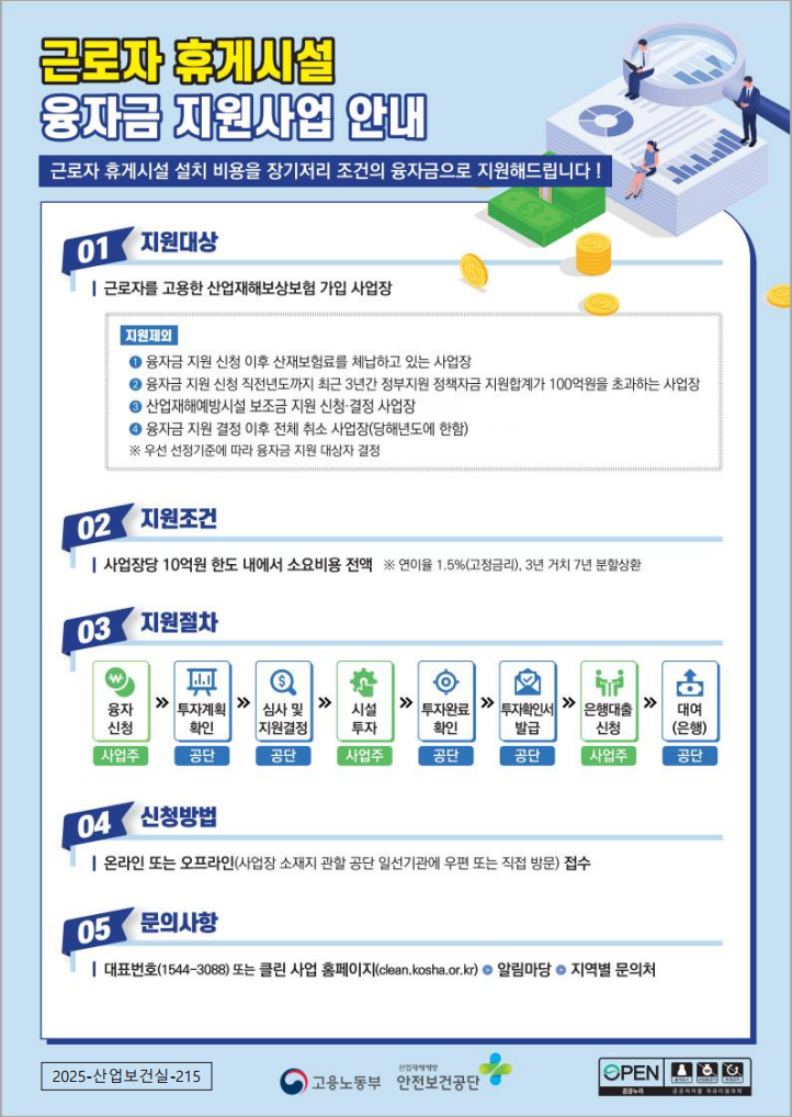 근로자 휴게시설 융자금 지원사업 안내