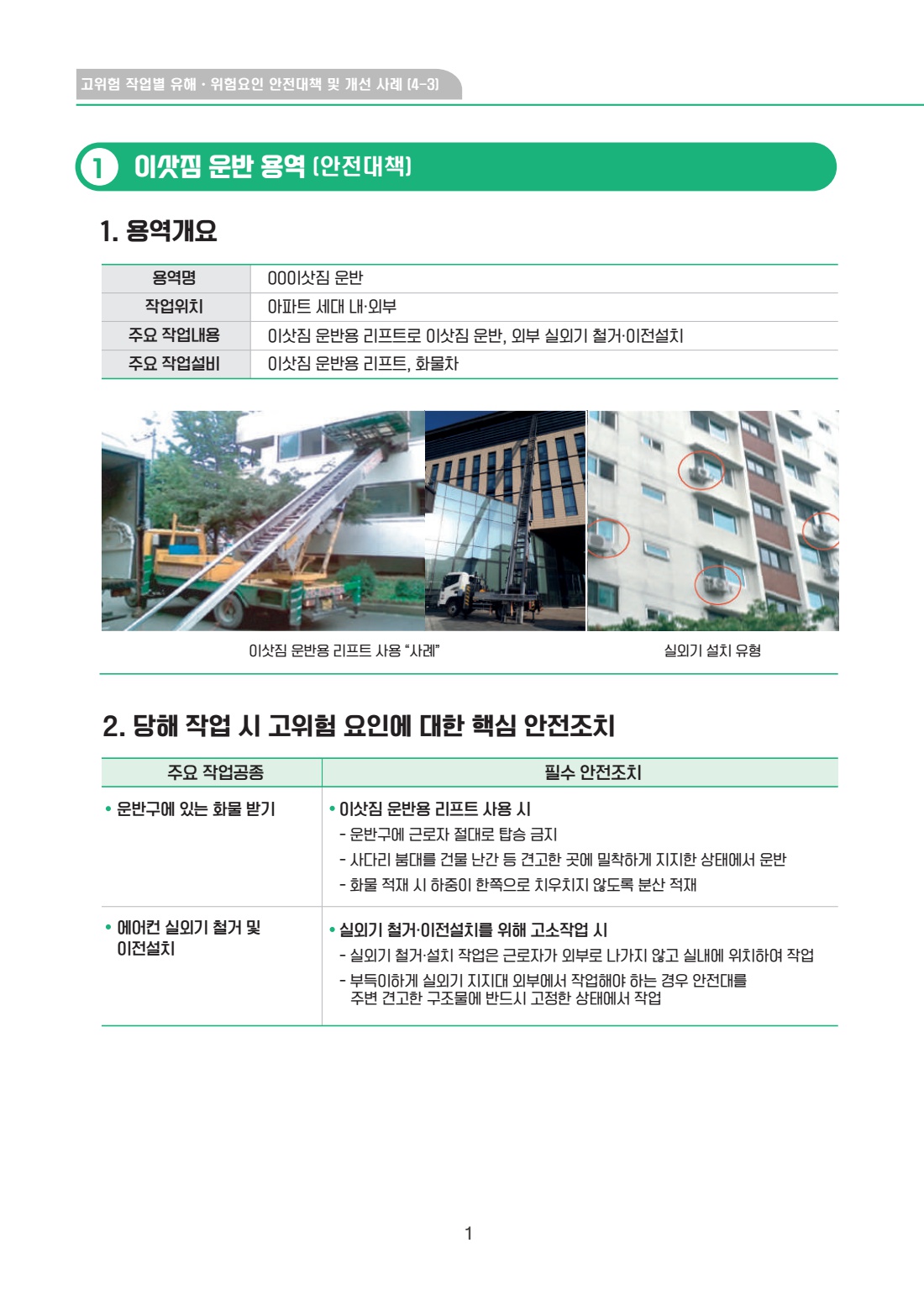 공사 용역 3403 이삿짐 운반 용역(이삿짐 운반용 리프트)