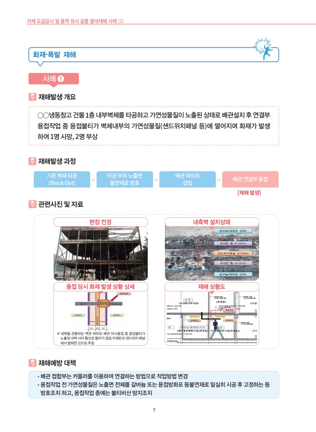 공사 용역 502 화재폭발 재해 사례